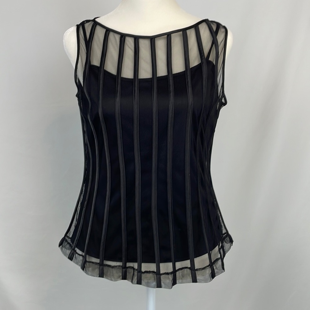 Satin and mesh top - Picture 3 of 6